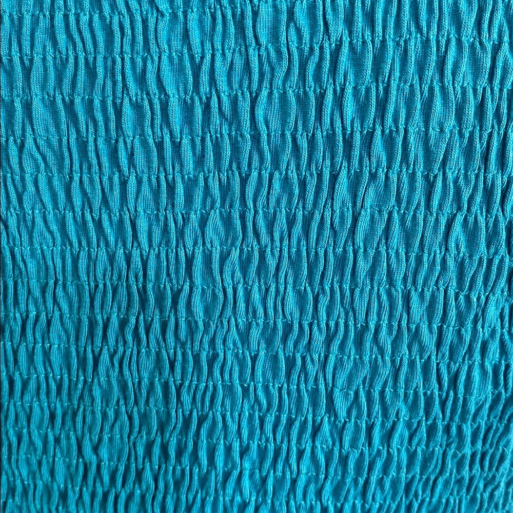 Coldwater Creek Smocked Teal Midi Sleeveless Dress - Picture 6 of 9